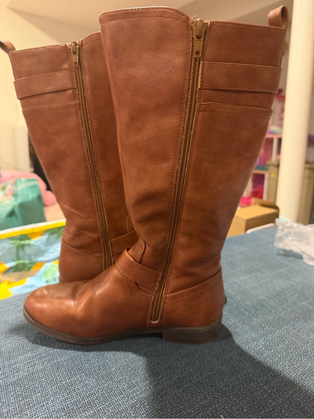 Girls Brown Rising Boots size 3 - Picture 6 of 8